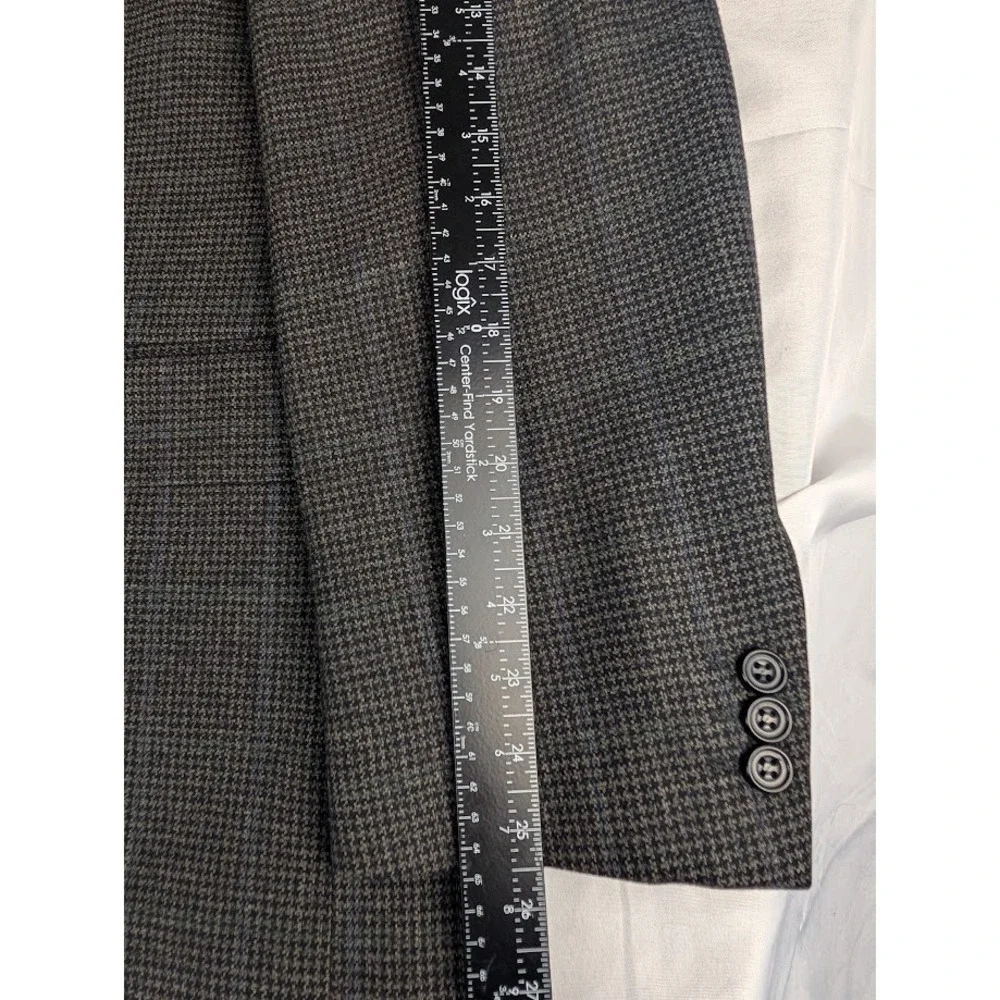 Alexandre London Savile Row Tweed Wool Blazer Sport Coat Brown Blue Plaid 48R